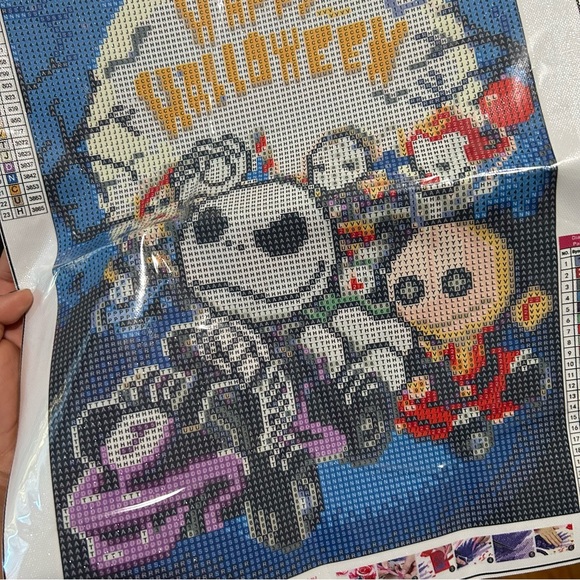 Happy Halloween DIY Diamond Sticker Kits with Numbers featuring Jack Skellington - Picture 2 of 3